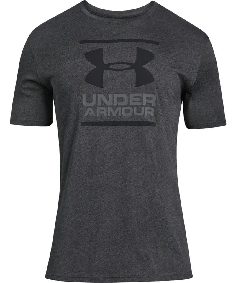 Under Armour Mens Ua Foundation Short Sleeve T Shirt In Charcoal Medium Heather And Graphite And Black