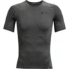 Under Armour Mens Ua Hg Armour Compression Short Sleeve In Carbon Heather And Black