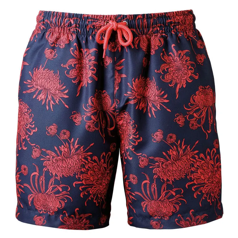 Navy/Coral Print