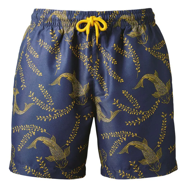 Navy/Mustard Leaf