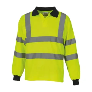 Yoko Mens Hi Vis Long Sleeve Polo Hvj310