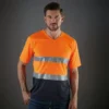 Yoko Mens Hi Vis Top Cool Super Light V Neck T Shirt HVJ910