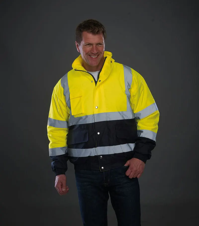 Yoko Mens Hi Vis Two Tone Bomber Jacket Hvp218