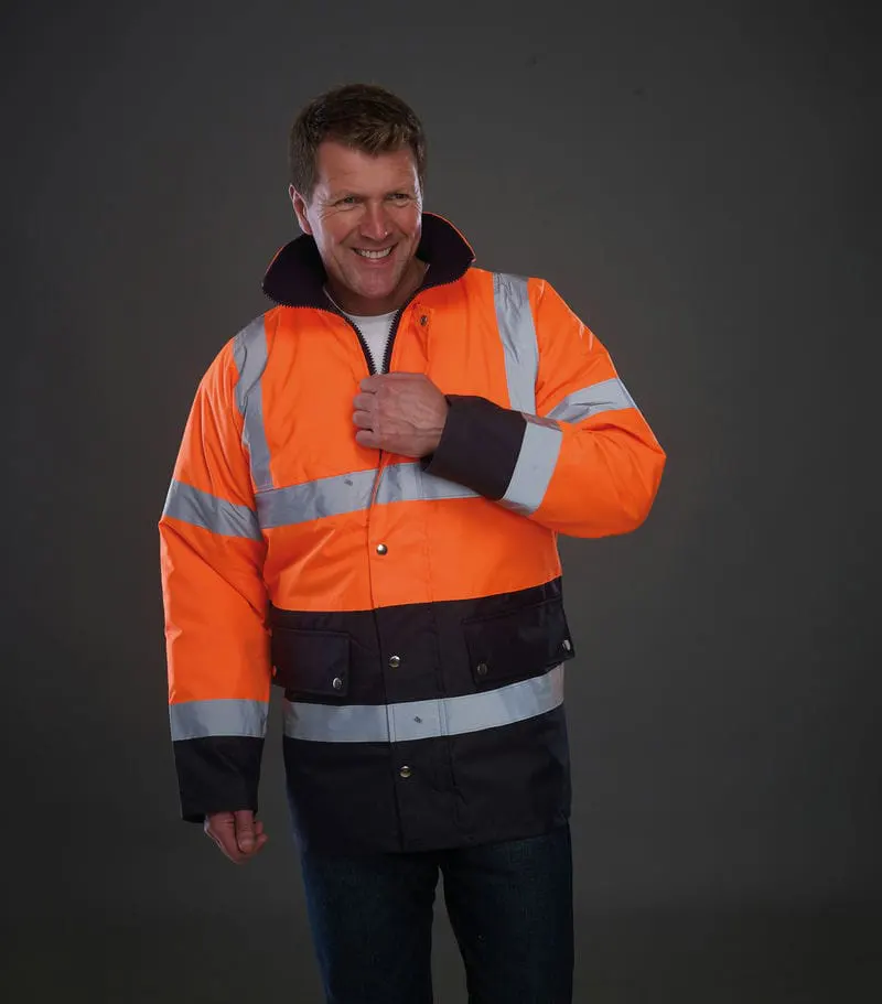Yoko Mens Hi Vis Two Tone Motorway Jacket Hvp302